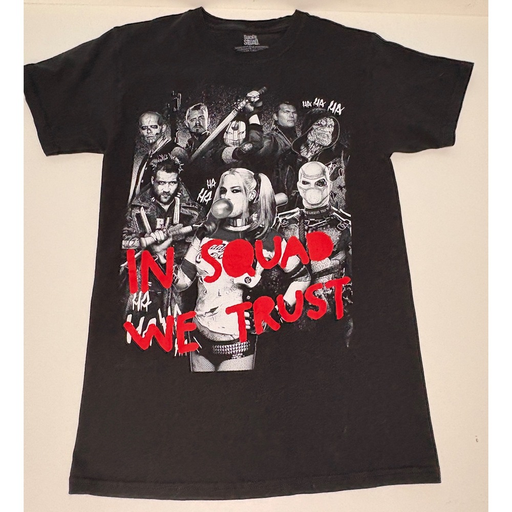 Suicide Squad Small T Shirt Black Excellent In Squad We Trust 2016 Bioworld mens